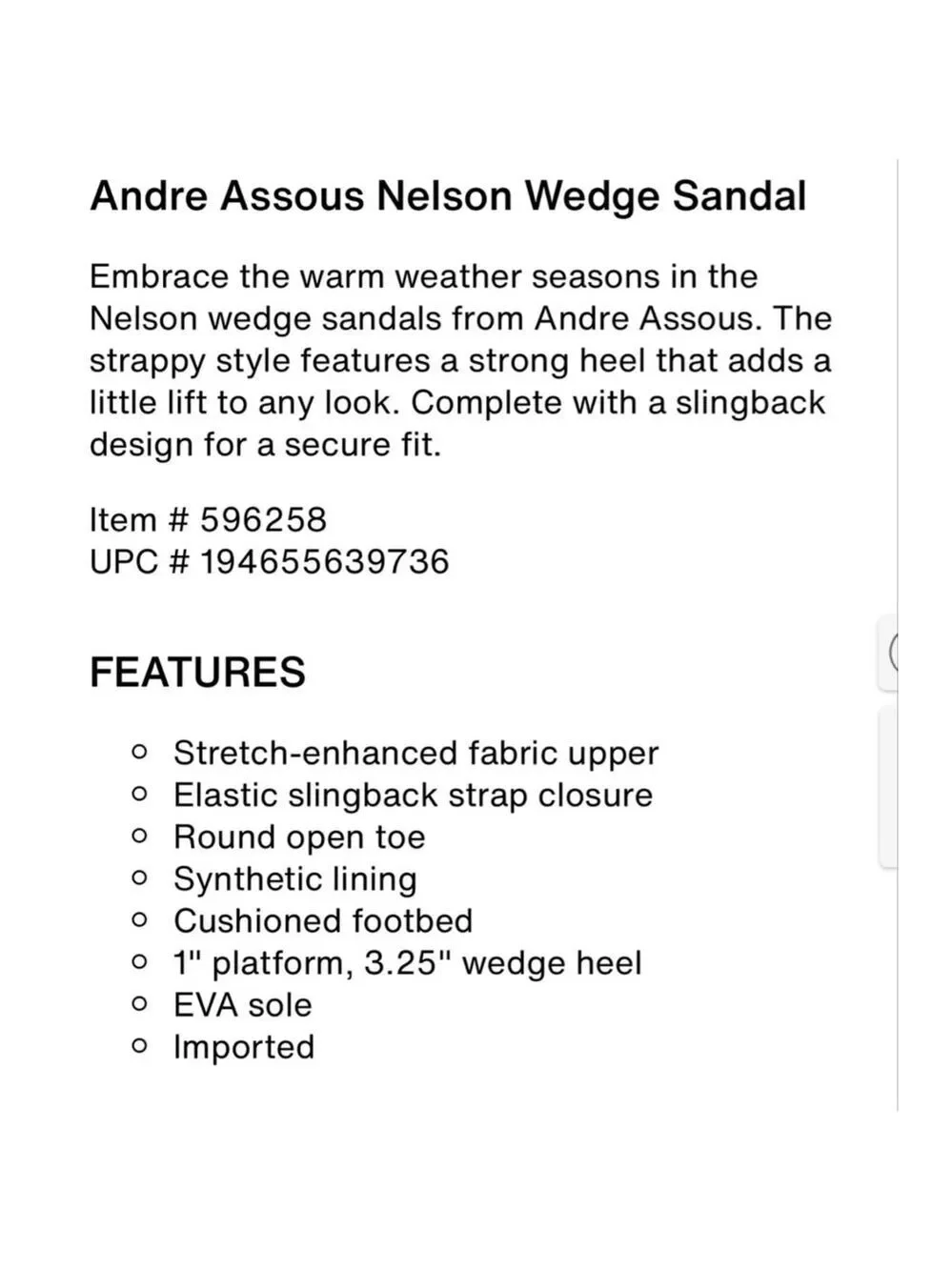 NWT Andre Assous Nelson Black & White Wedge Sandals Size 9.5